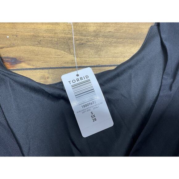 Torrid Black Mesh Surplice Flutter Sleeve Babydoll Top Plus Size 5X - Picture 4 of 9